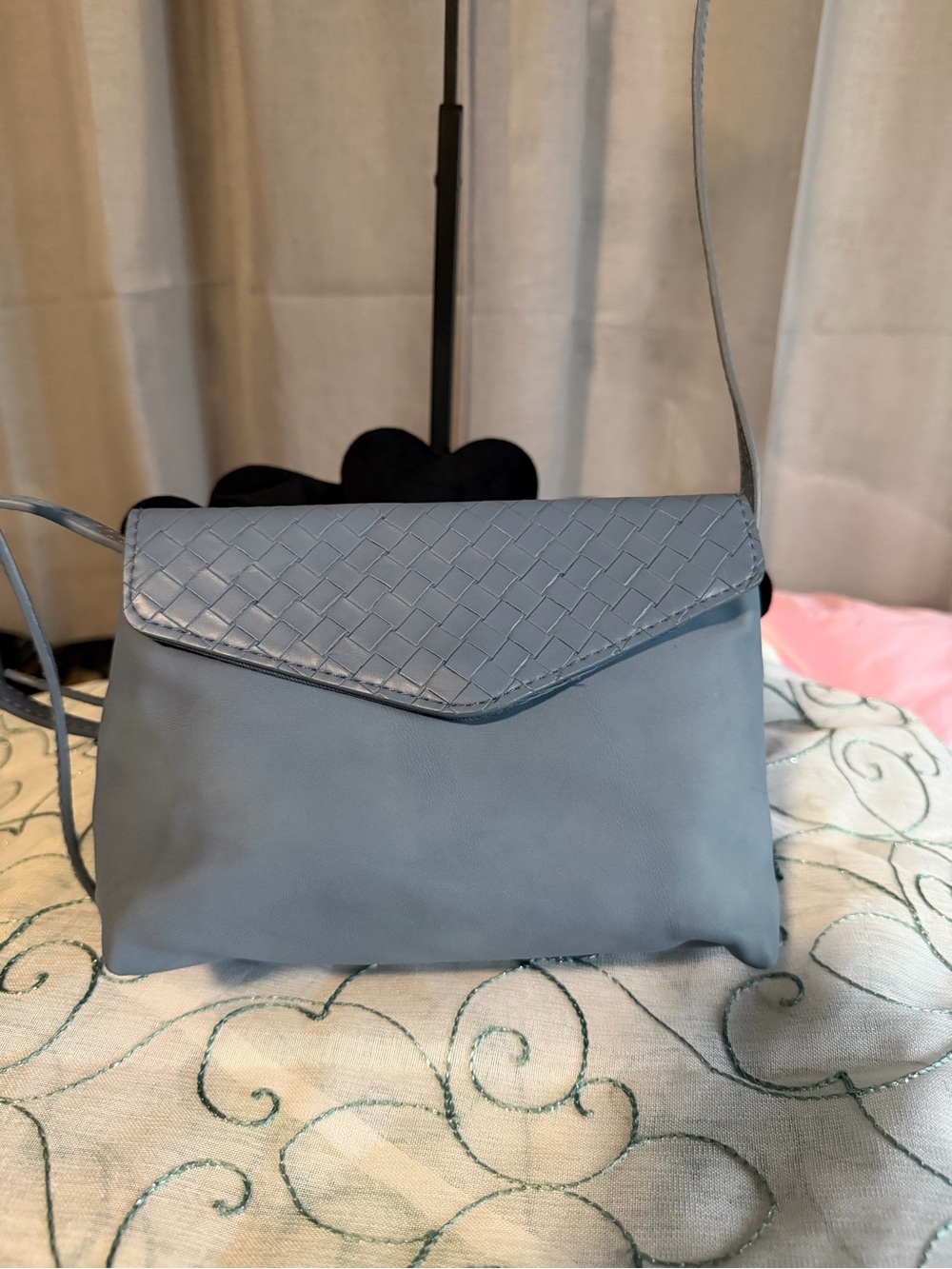 Universal Thread Slate Blue Woven Flap Crossbody